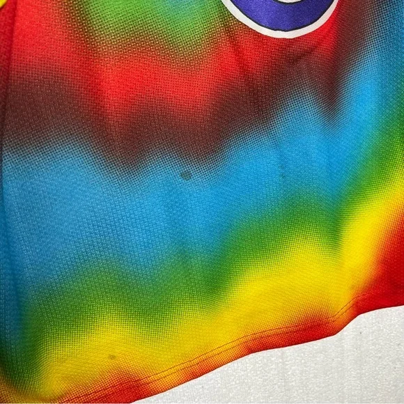 Vintage Hockey Iguanas Tie Dye Rainbow OT Sports Jersey Made In USA Size L